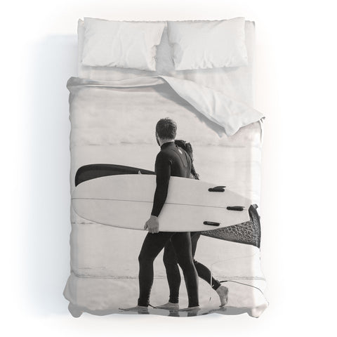 Dagmar Pels Surfer Couple Cool BW Surf Duvet Cover