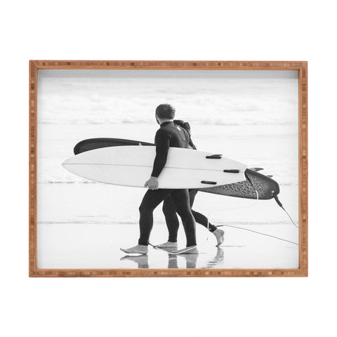 Dagmar Pels Surfer Couple Cool BW Surf Rectangular Tray