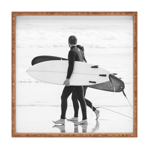 Dagmar Pels Surfer Couple Cool BW Surf Square Tray