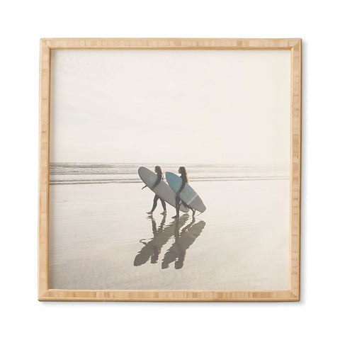 Dagmar Pels Surfer girls Minimalist beach Framed Wall Art