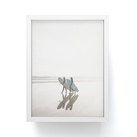 Dagmar Pels Surfer girls Minimalist beach Framed Mini Art Print