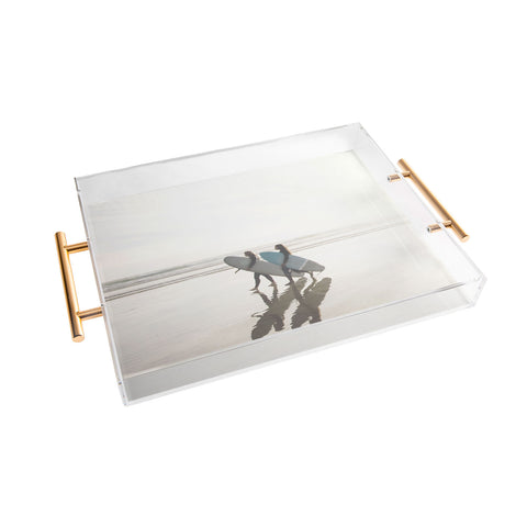 Dagmar Pels Surfer girls Minimalist beach Acrylic Tray