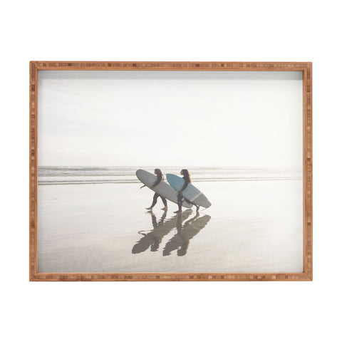Dagmar Pels Surfer girls Minimalist beach Rectangular Tray