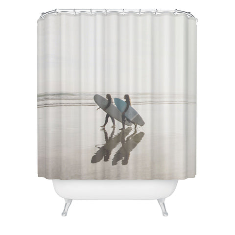 Dagmar Pels Surfer girls Minimalist beach Shower Curtain