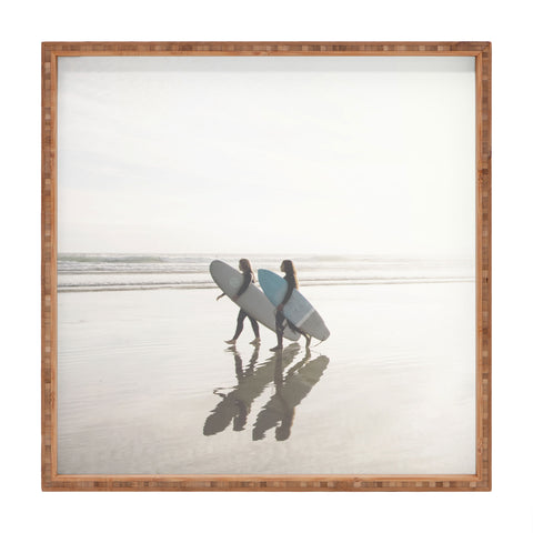 Dagmar Pels Surfer girls Minimalist beach Square Tray