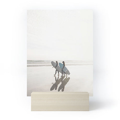 Dagmar Pels Surfer girls Minimalist beach Mini Art Print