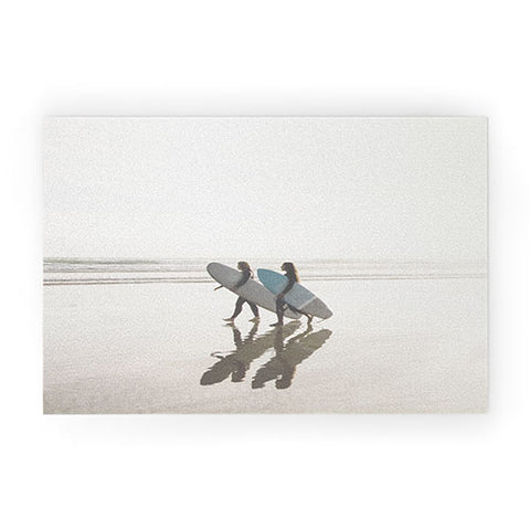 Dagmar Pels Surfer girls Minimalist beach Welcome Mat
