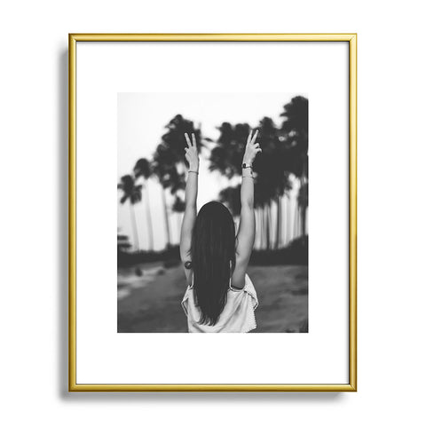 Dagmar Pels The future is female girl Metal Framed Art Print