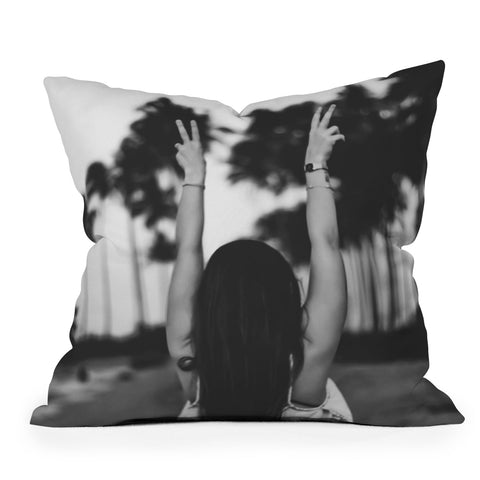 Dagmar Pels The future is female girl Outdoor Throw Pillow