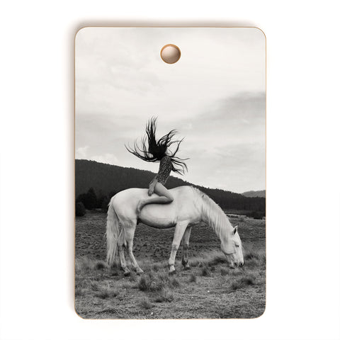 Dagmar Pels Wild Horse Girl Black Cutting Board Rectangle