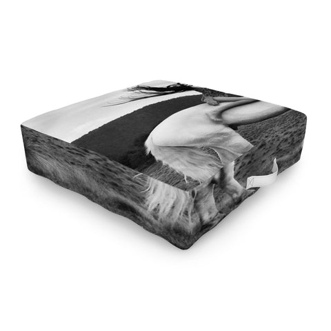Dagmar Pels Wild Horse Girl Black Outdoor Floor Cushion