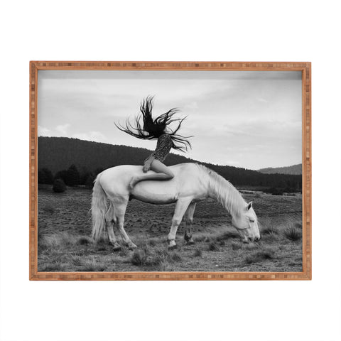 Dagmar Pels Wild Horse Girl Black Rectangular Tray