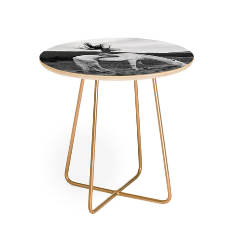Dagmar Pels Wild Horse Girl Black Round Side Table