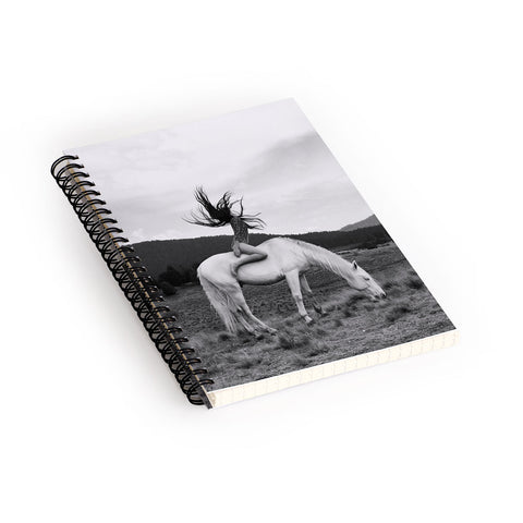 Dagmar Pels Wild Horse Girl Black Spiral Notebook