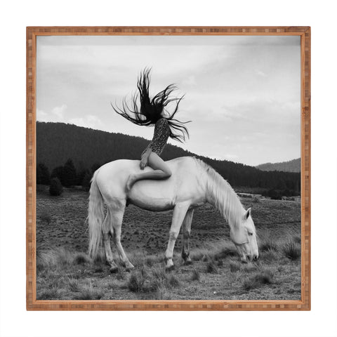 Dagmar Pels Wild Horse Girl Black Square Tray