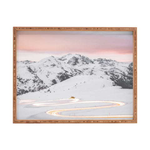 Dagmar Pels Winter landscape in Lapland Rectangular Tray