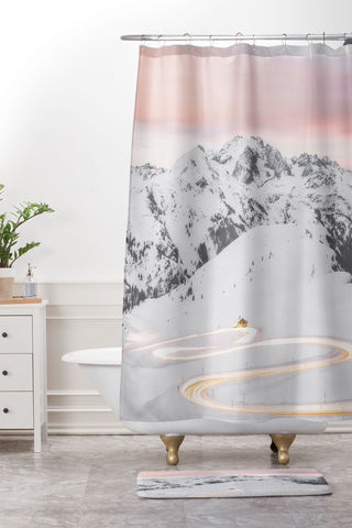 Dagmar Pels Winter landscape in Lapland Shower Curtain And Mat