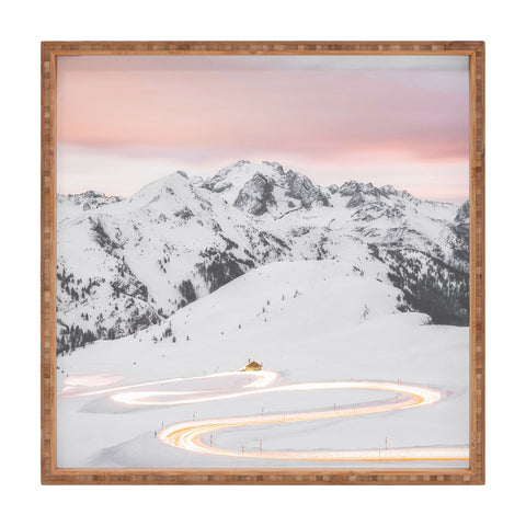 Dagmar Pels Winter landscape in Lapland Square Tray