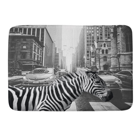 Dagmar Pels Zebra in New York City Memory Foam Bath Mat