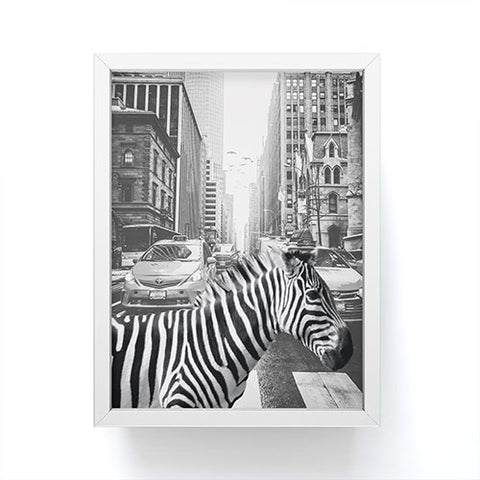 Dagmar Pels Zebra in New York City Framed Mini Art Print