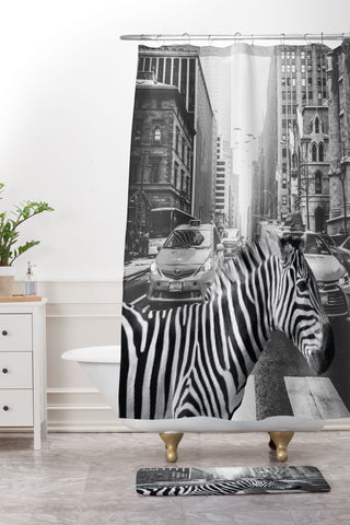Dagmar Pels Zebra in New York City Shower Curtain And Mat