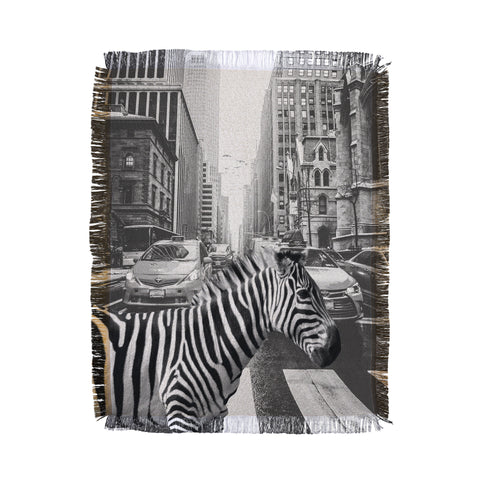 Dagmar Pels Zebra in New York City Throw Blanket