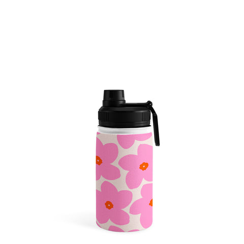 Daily Regina Designs Abstract Retro Flower Pink Water Bottle
