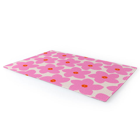 Daily Regina Designs Abstract Retro Flower Pink Area Rug