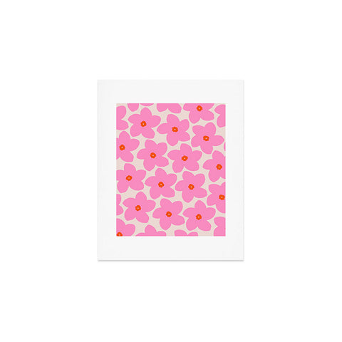 Daily Regina Designs Abstract Retro Flower Pink Art Print