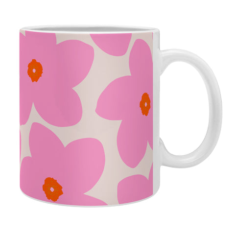 Daily Regina Designs Abstract Retro Flower Pink Coffee Mug