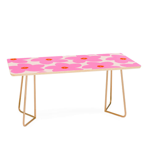 Daily Regina Designs Abstract Retro Flower Pink Coffee Table