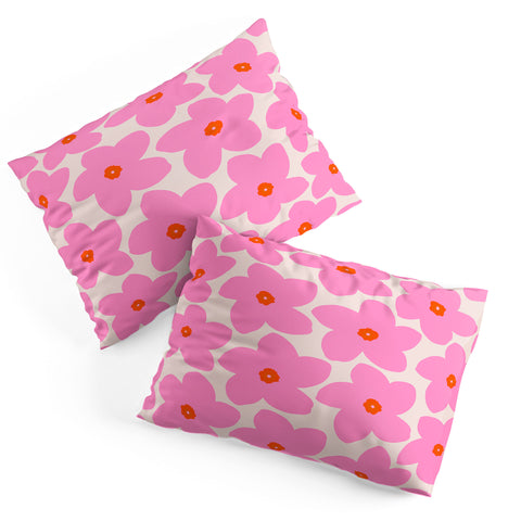 Daily Regina Designs Abstract Retro Flower Pink Pillow Shams