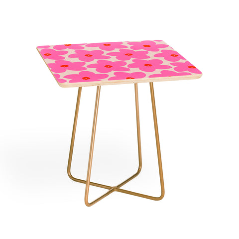 Daily Regina Designs Abstract Retro Flower Pink Side Table