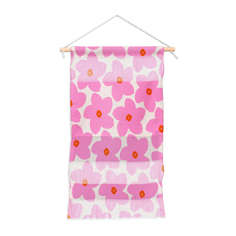 Daily Regina Designs Abstract Retro Flower Pink Wall Hanging Portrait