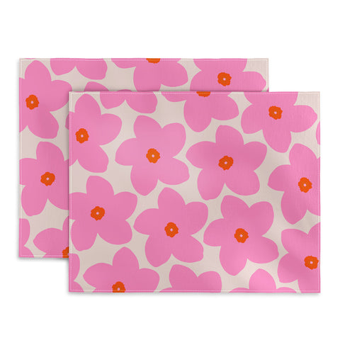 Daily Regina Designs Abstract Retro Flower Pink Placemat