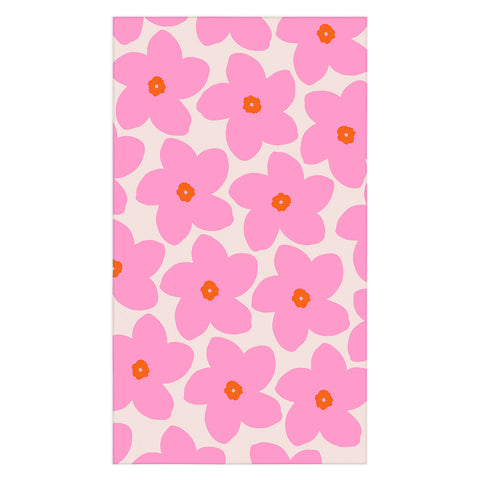 Daily Regina Designs Abstract Retro Flower Pink Tablecloth