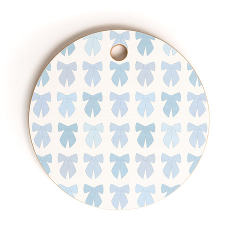 Daily Regina Designs Blue Bows Preppy Coquette Cutting Board Round
