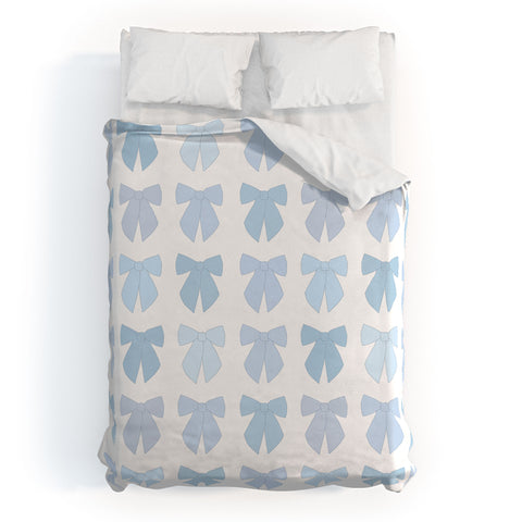 Daily Regina Designs Blue Bows Preppy Coquette Duvet Cover