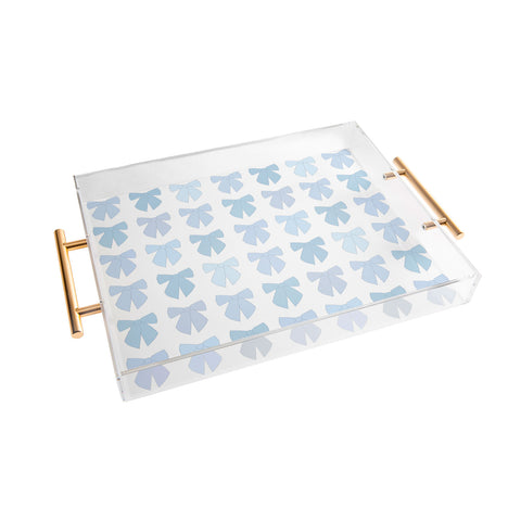 Daily Regina Designs Blue Bows Preppy Coquette Acrylic Tray