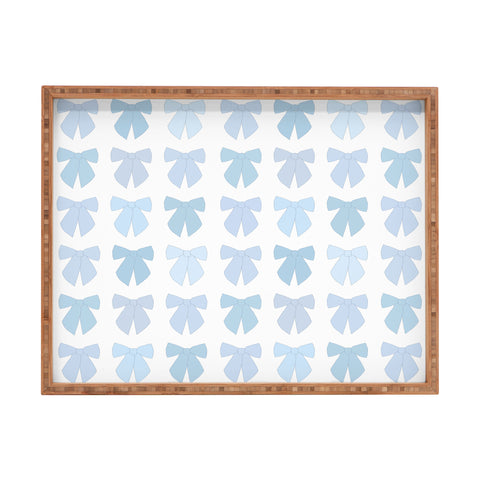 Daily Regina Designs Blue Bows Preppy Coquette Rectangular Tray