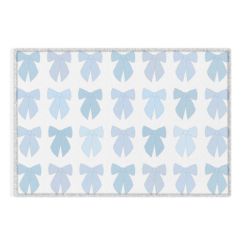 Daily Regina Designs Blue Bows Preppy Coquette Outdoor Rug