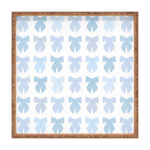 Daily Regina Designs Blue Bows Preppy Coquette Square Tray