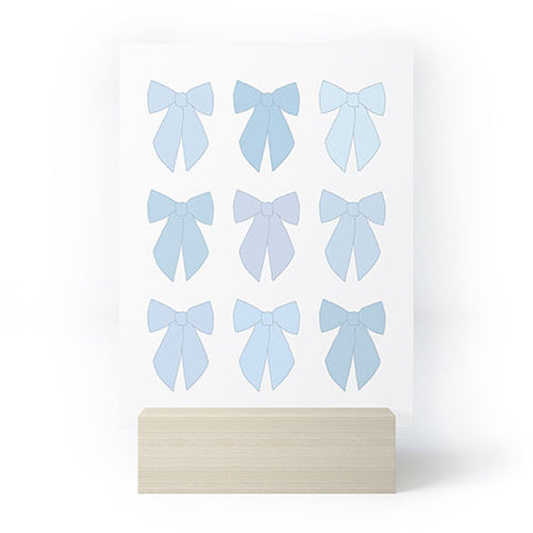 Daily Regina Designs Blue Bows Preppy Coquette Mini Art Print