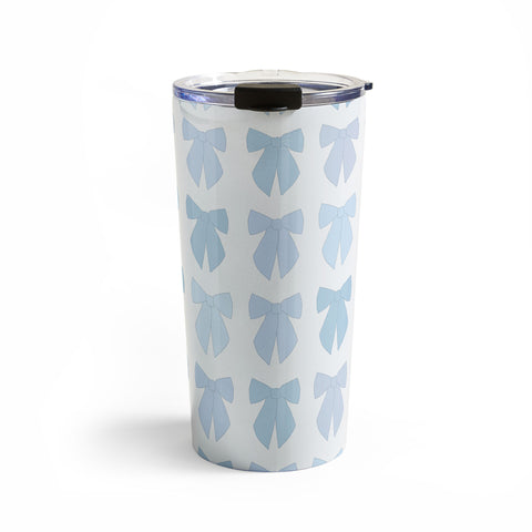 Daily Regina Designs Blue Bows Preppy Coquette Travel Mug