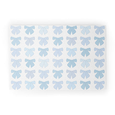 Daily Regina Designs Blue Bows Preppy Coquette Welcome Mat