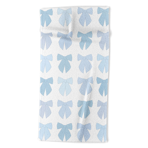 Daily Regina Designs Blue Bows Preppy Coquette Beach Towel