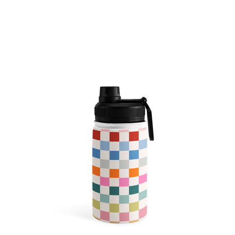 Daily Regina Designs Checkered Retro Colorful Water Bottle