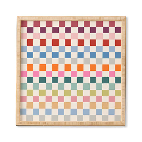 Daily Regina Designs Checkered Retro Colorful Framed Wall Art