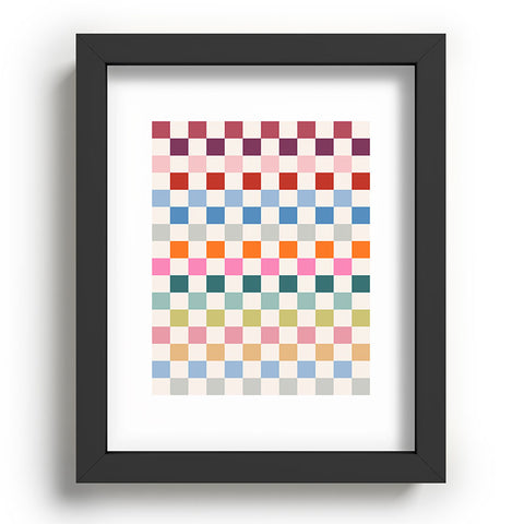 Daily Regina Designs Checkered Retro Colorful Recessed Framing Rectangle
