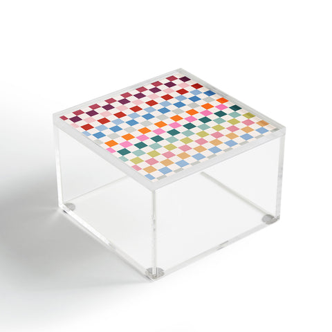 Daily Regina Designs Checkered Retro Colorful Acrylic Box